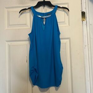 Essentials by Milano Blue Sleeveless Blouse Size Small